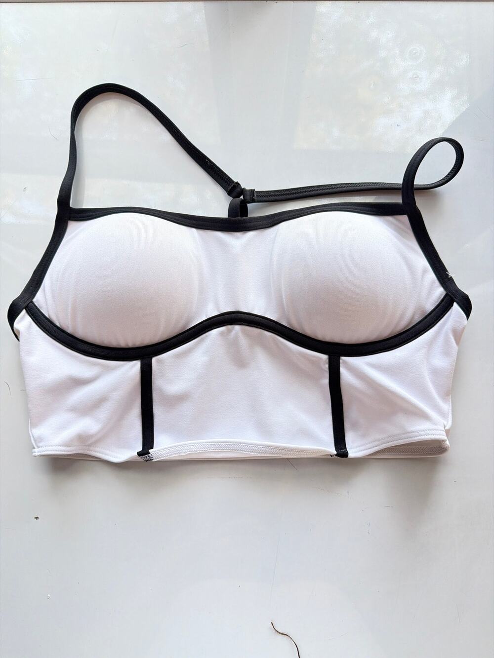 Victoria's Secret PINK Active Optic White Piping Ultimate  Corset Sports Bra
